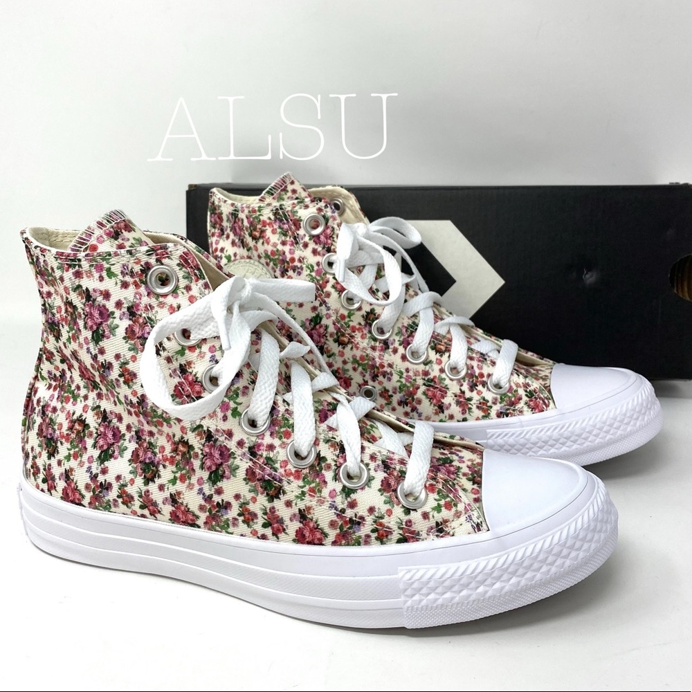 Converse Chuck Taylor All Star High  Floral Foam Women's Size 164659C - Picture 3 of 11